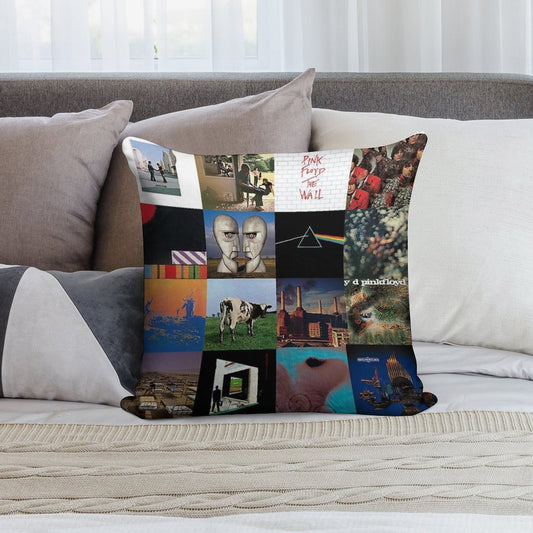 Completed Every Album Cover PiinkFloyd  003 Soft Short Plush Fabric Throw Pillow