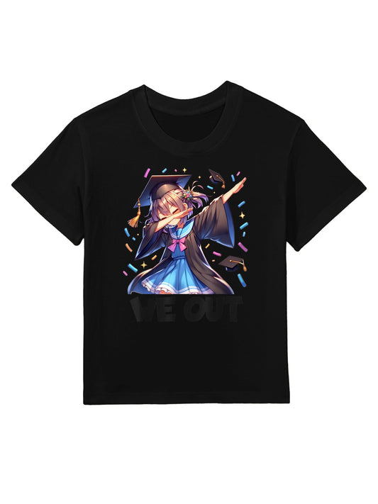 We Out Graduate Dabbing Anime Girl Grad Funny Graduation Kids T-Shirt