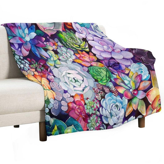 Succulent Garden Throw Blanket