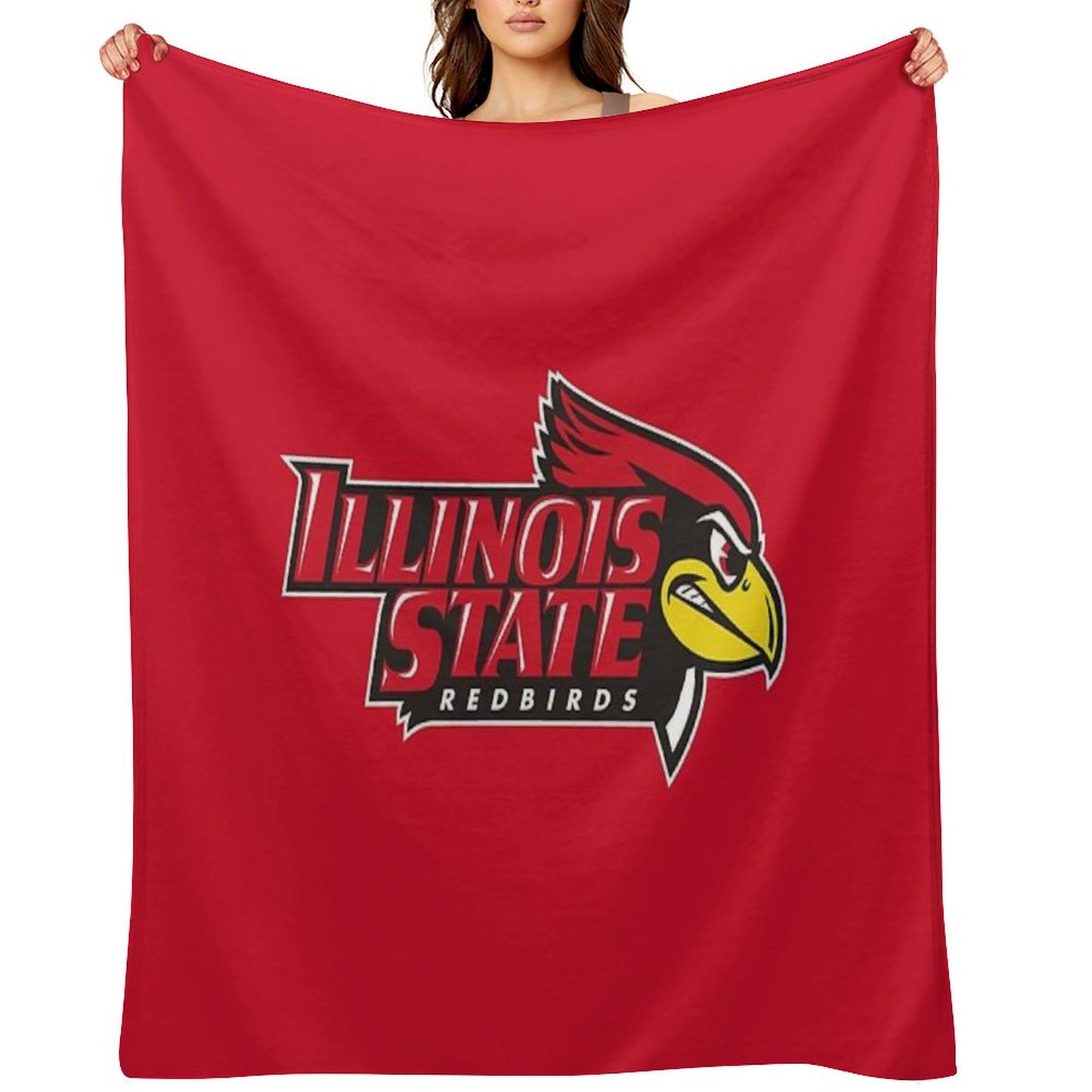 The Redbirds Illinois State-icon Throw Blanket