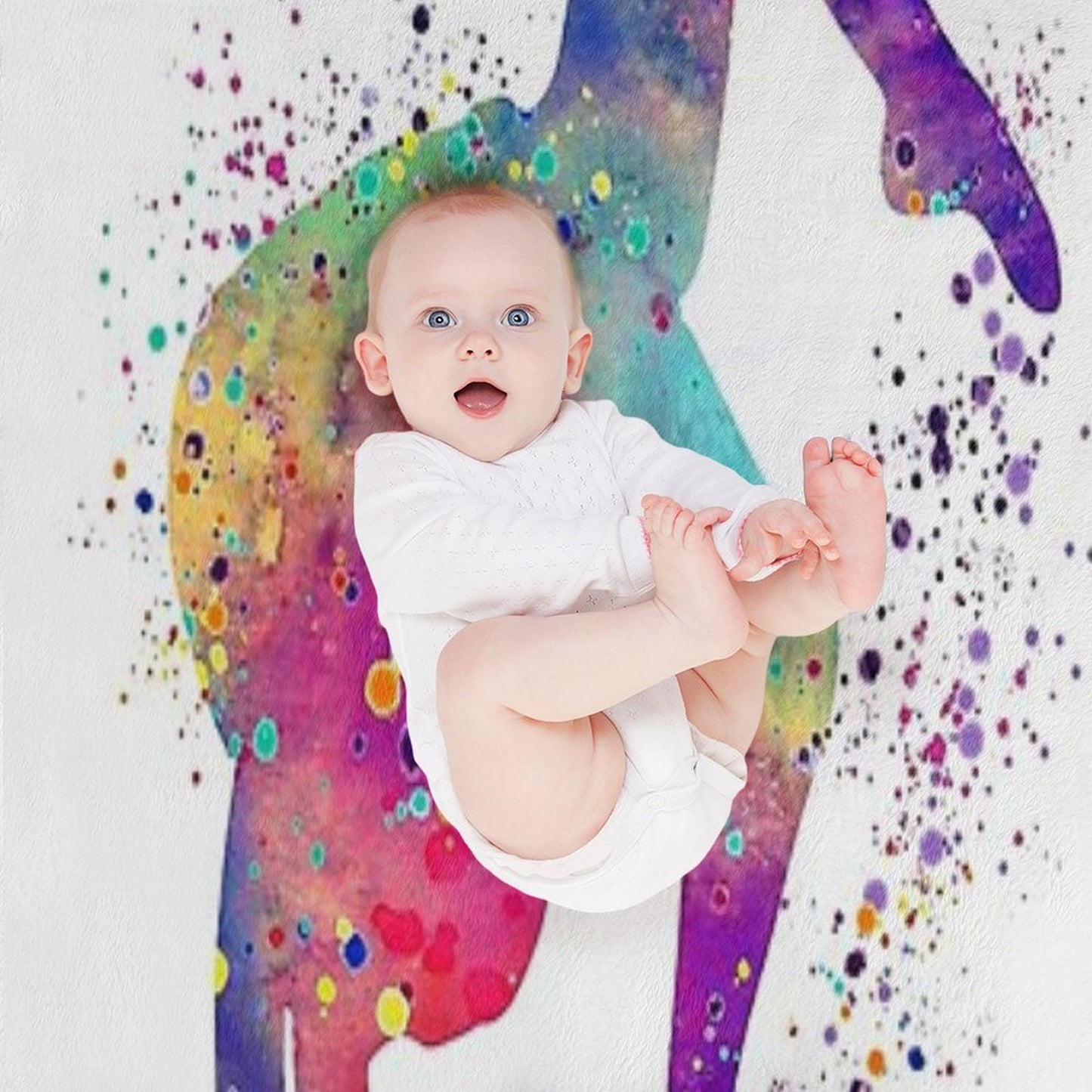Gymnastics Girl Tumbling Colorful Watercolor Art Gift Throw Blanket