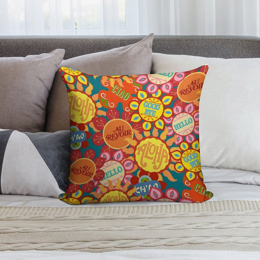 It's A Small World Flowers (original) Soft Fade-Resistant Throw Pillow