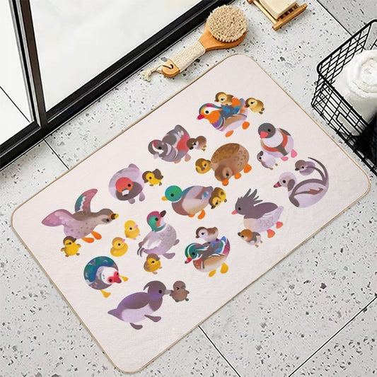 Duck And Duckling Bath Mat