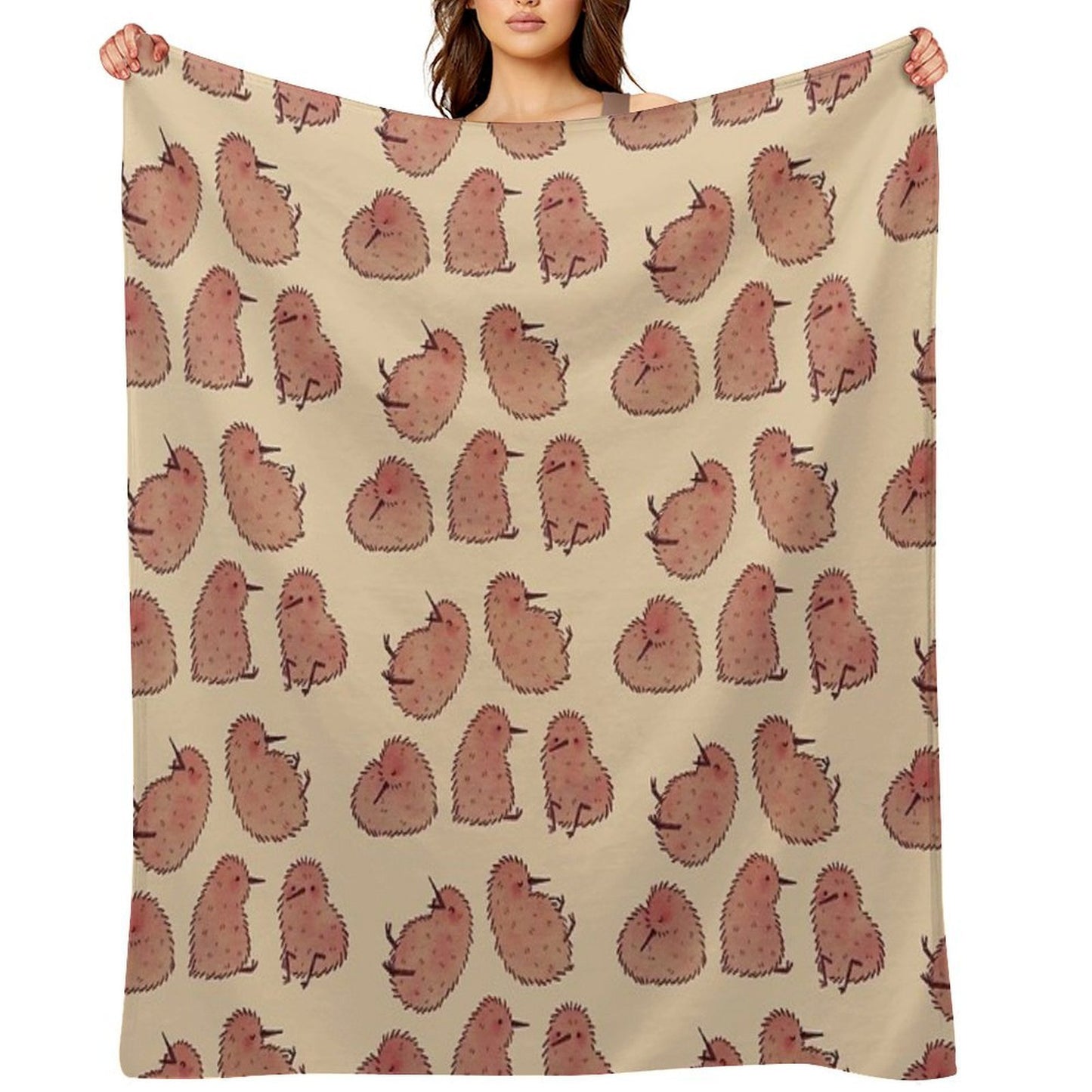 Cute Kiwi Birds Throw Blanket