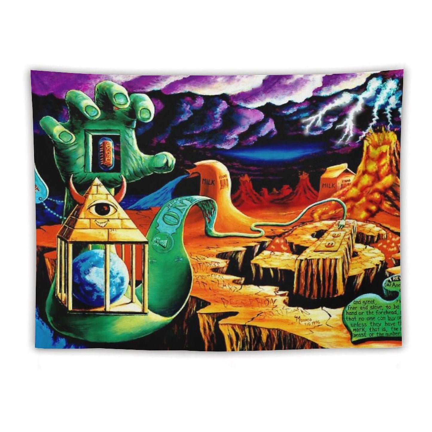 Trippy Psychedelic Surreal Cool Hippie Blacklight Decor Vincent Monaco Tapestry