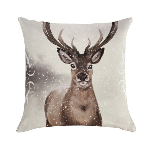 Winter Deer Soft Fade-Resistant Throw Pillow