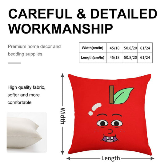 APPLE AND ONION - APPLE Linen Throw Pillow Cover