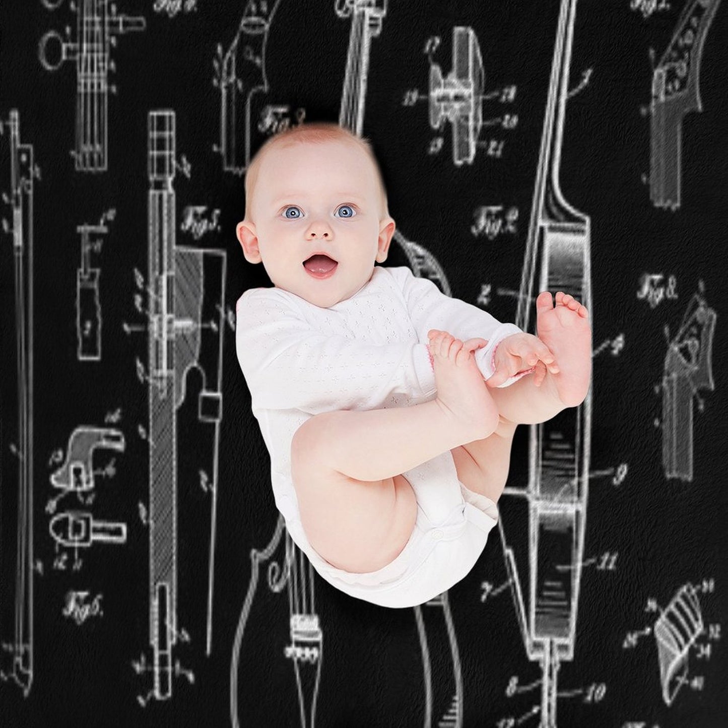 Cello Vintage Patent Cellist Drawing Print Throw Blanket