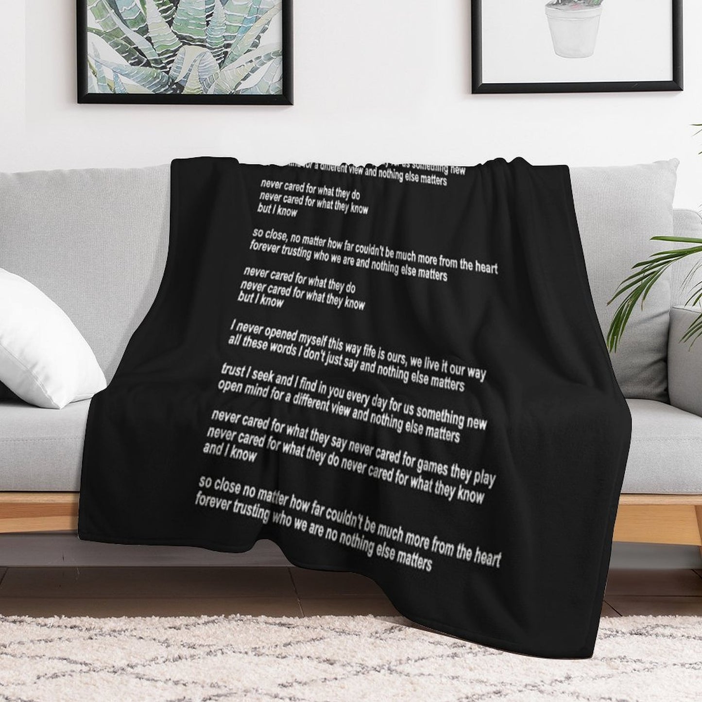 Metallica Nothing Else Matters Song Lyrics Throw Blanket