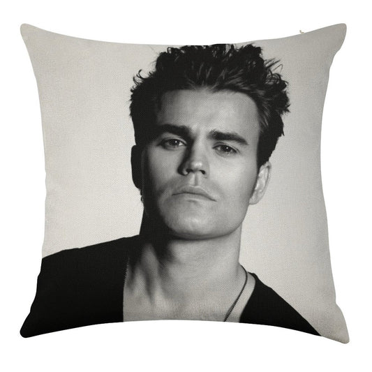 Paul Wesley Black And White Linen Throw Pillow Cover