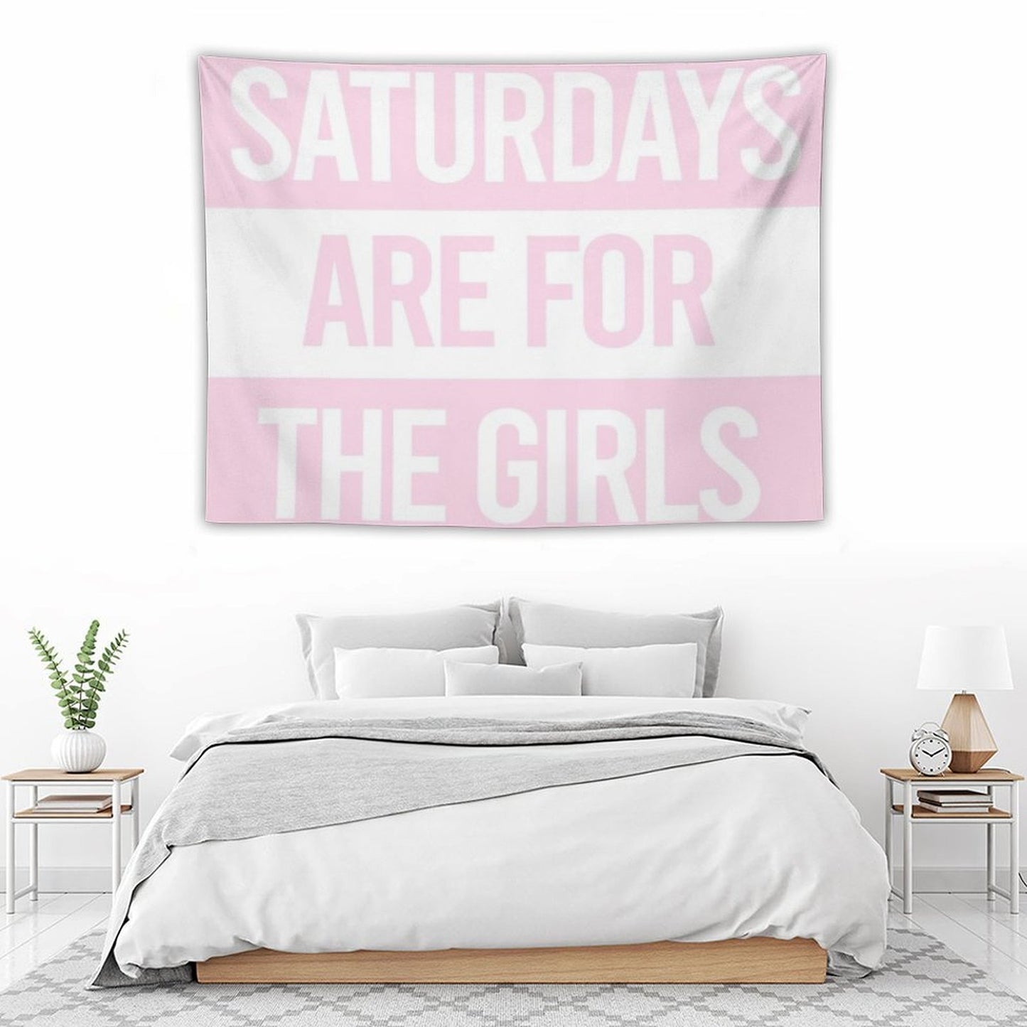 Saturdays Are for The Girls Pink Tapestry