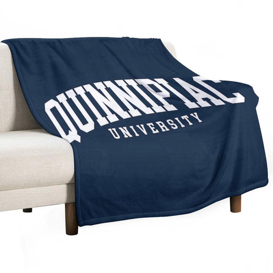 Quinnipac - College Font Curved Throw Blanket