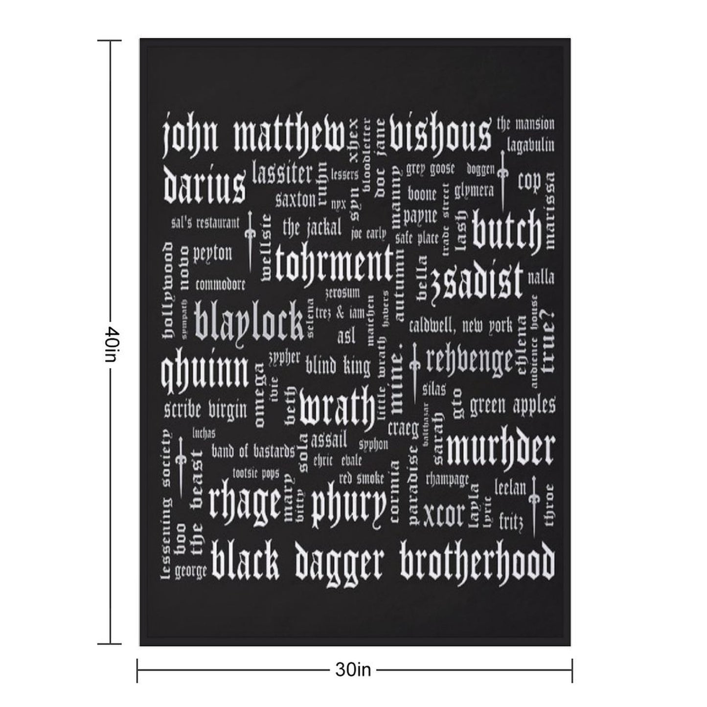 BDB Word Cloud Landscape - Updated Throw Blanket