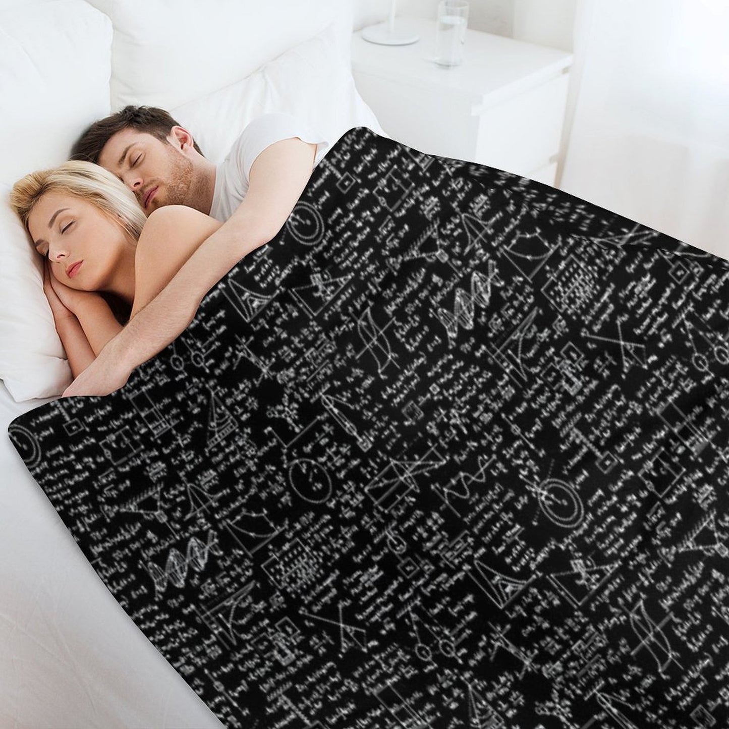 Physics Equations Black Throw Blanket