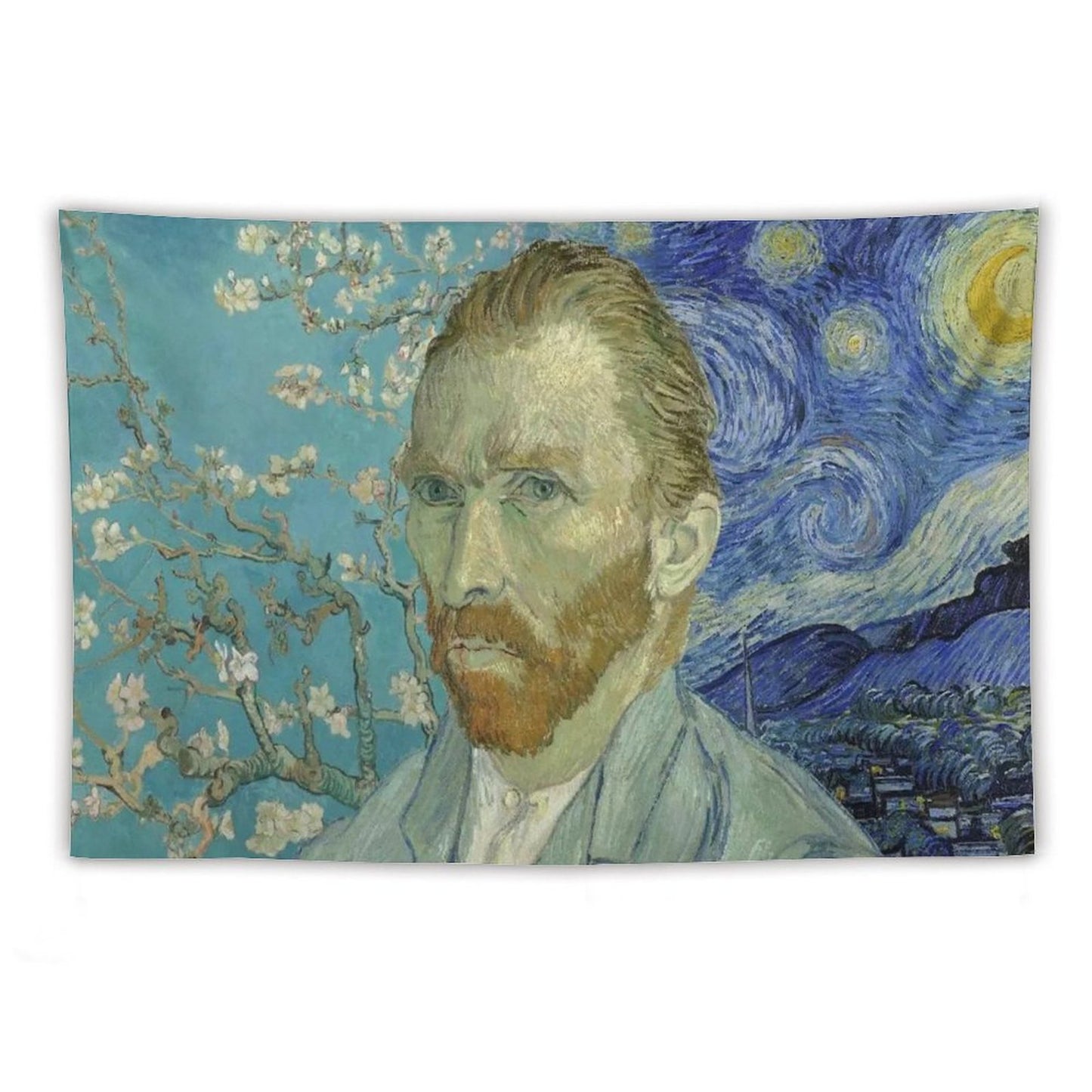 Van Gogh with Stary Night & Almond Blossoms Tapestry
