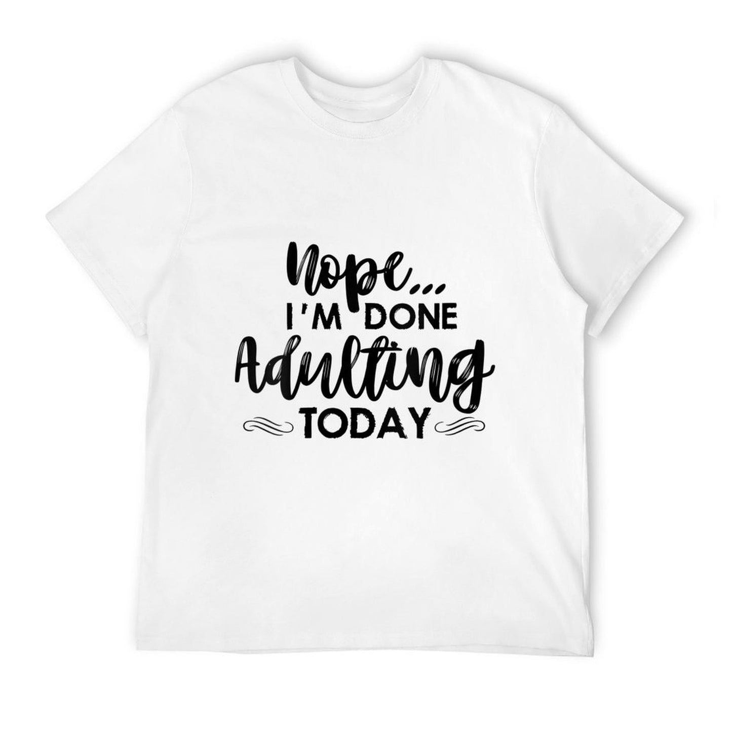 Womens Nope, Im Done Adulting Today! Funny Vintage-inspired T-Shirt