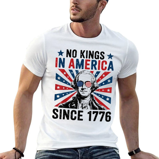 No Kings In America Since 1776 Vintage Patriotic USA Easy-care T-Shirt