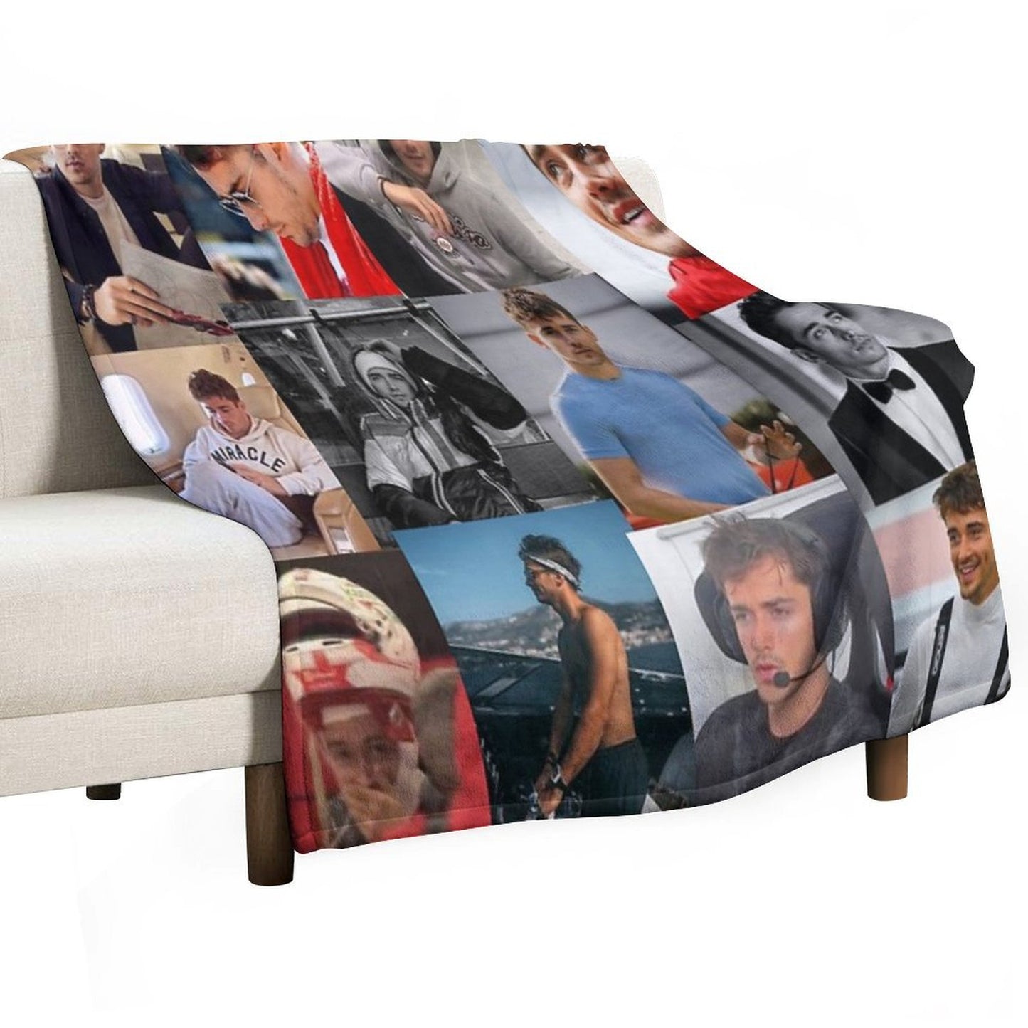 Charles Leclerc Picture Collage Throw Blanket