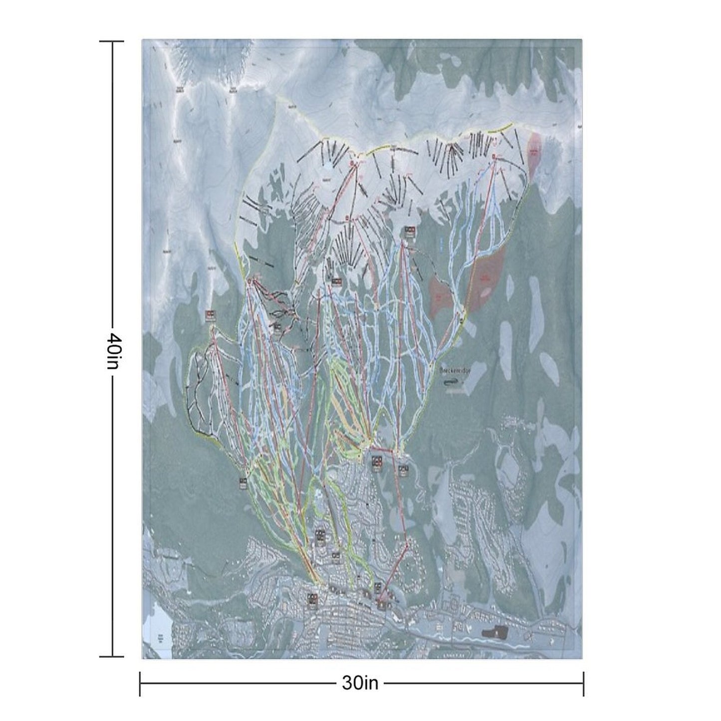 Breckenridge Resort Trail Map Throw Blanket