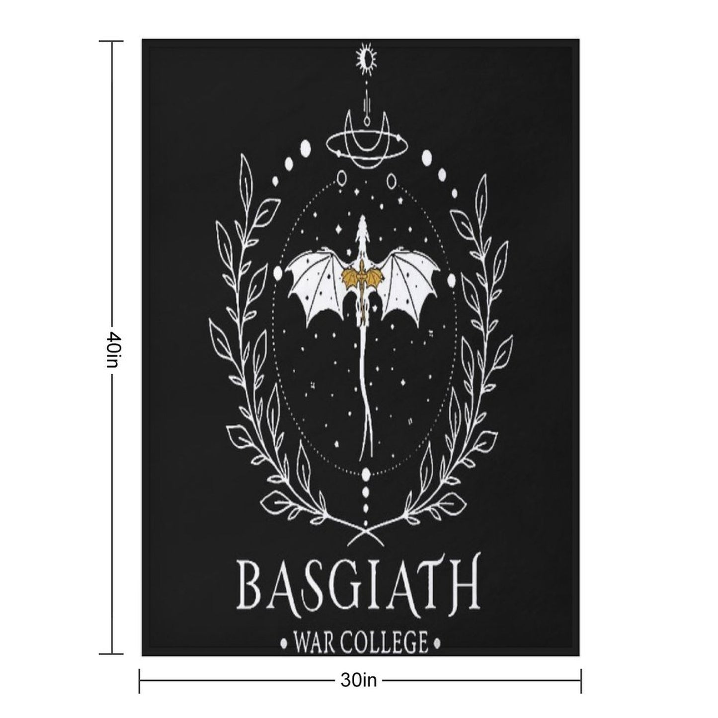 Fourth Wing Basgiath Two Sided Romantasy Dragons Yarros T-Shirt Throw Blanket