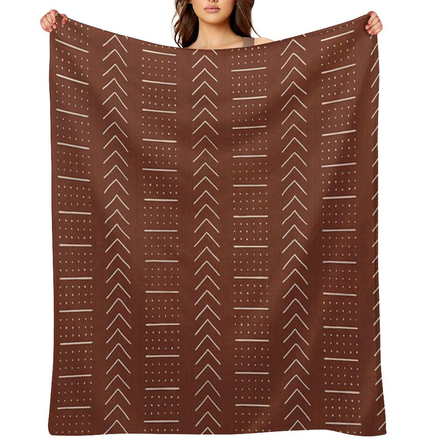 Rust Mud Cloth 1 Throw Blanket