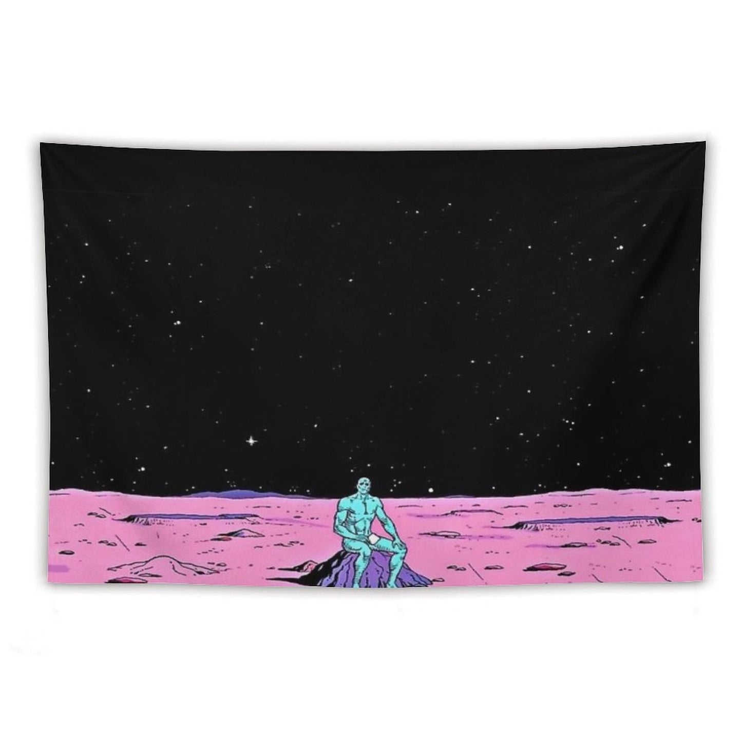 (Fixed) Dr. Manhattan Sitting on Mars (comic) Tapestry