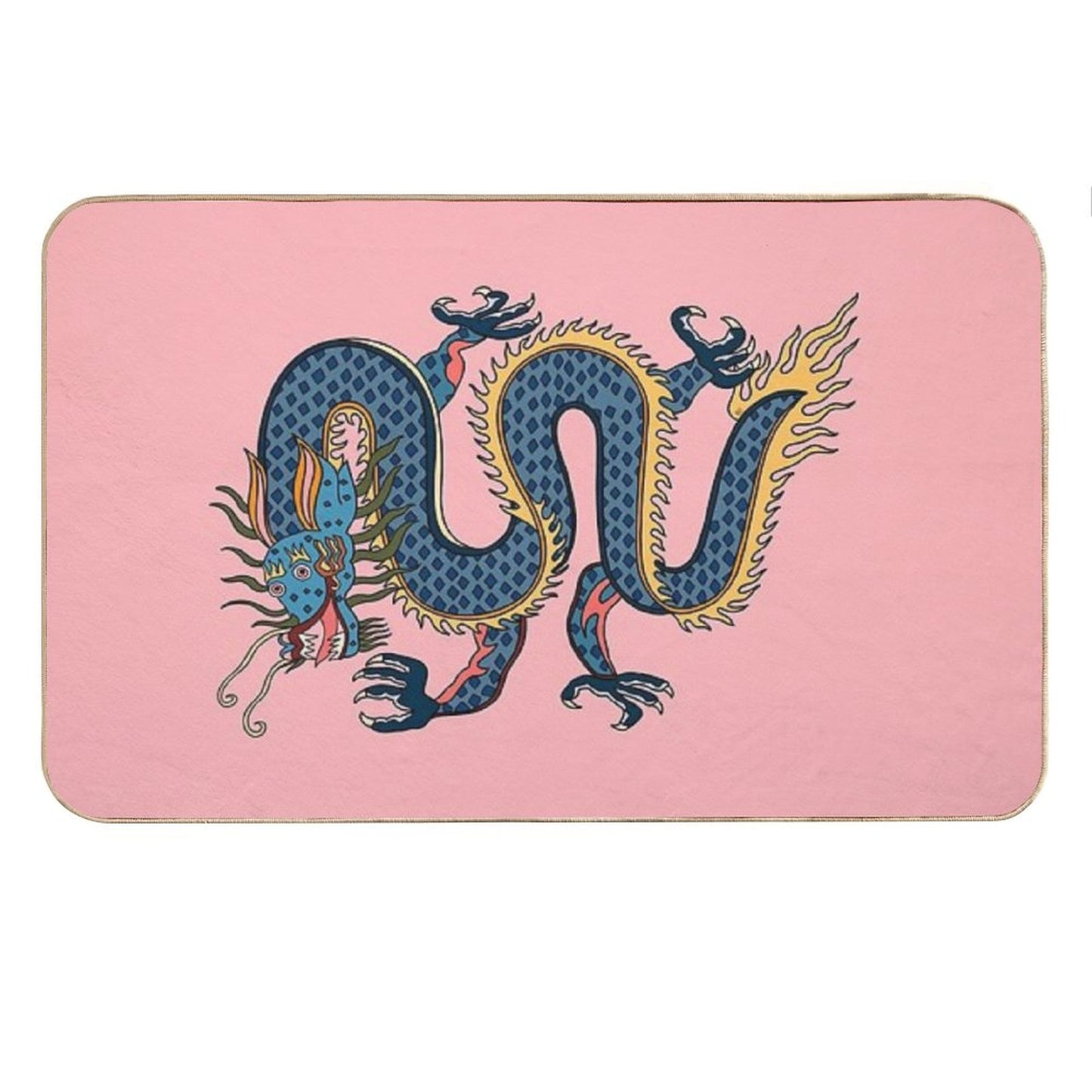 TIBETAN DRAGON RUG-pink Bath Mat