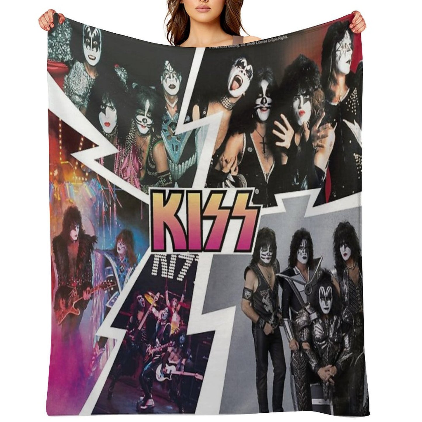 KISS Collage Throw Blanket