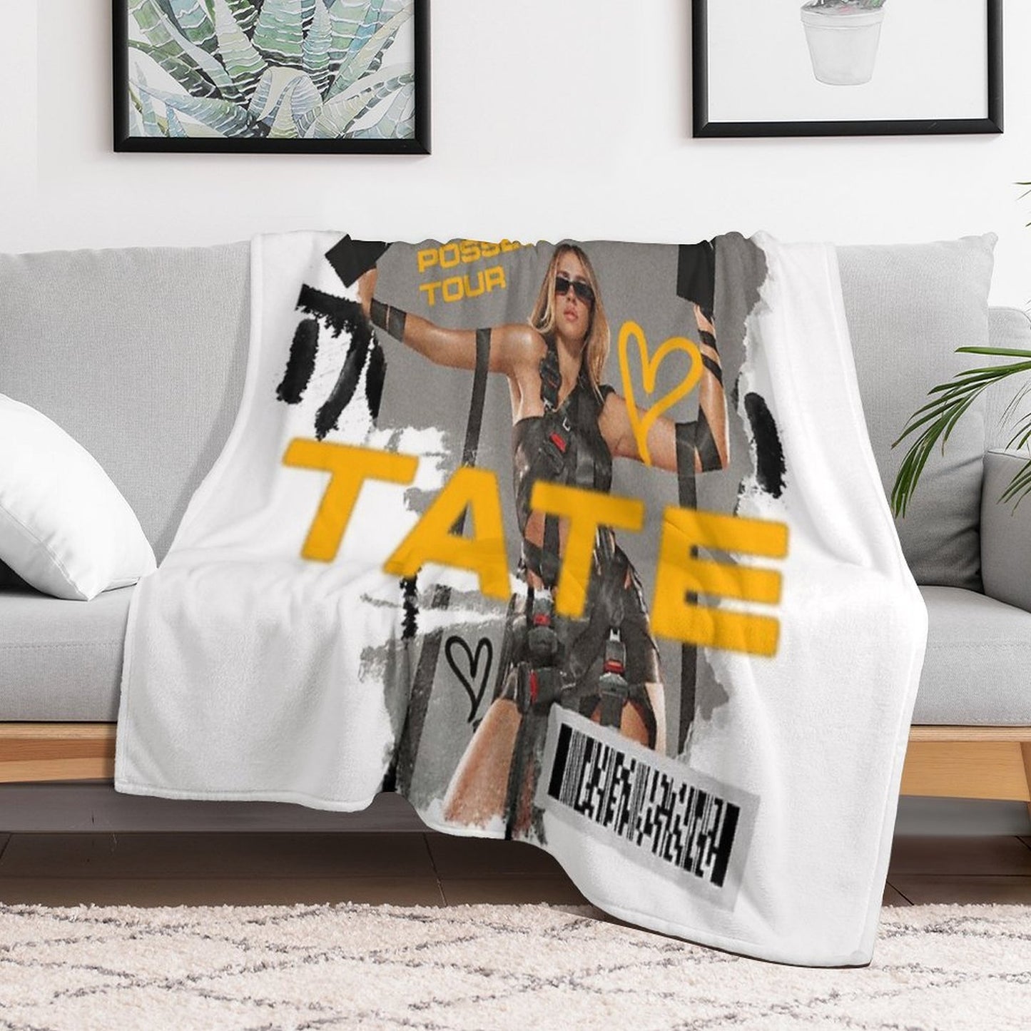 Tate McRae Miss Possessive Tour Top Throw Blanket
