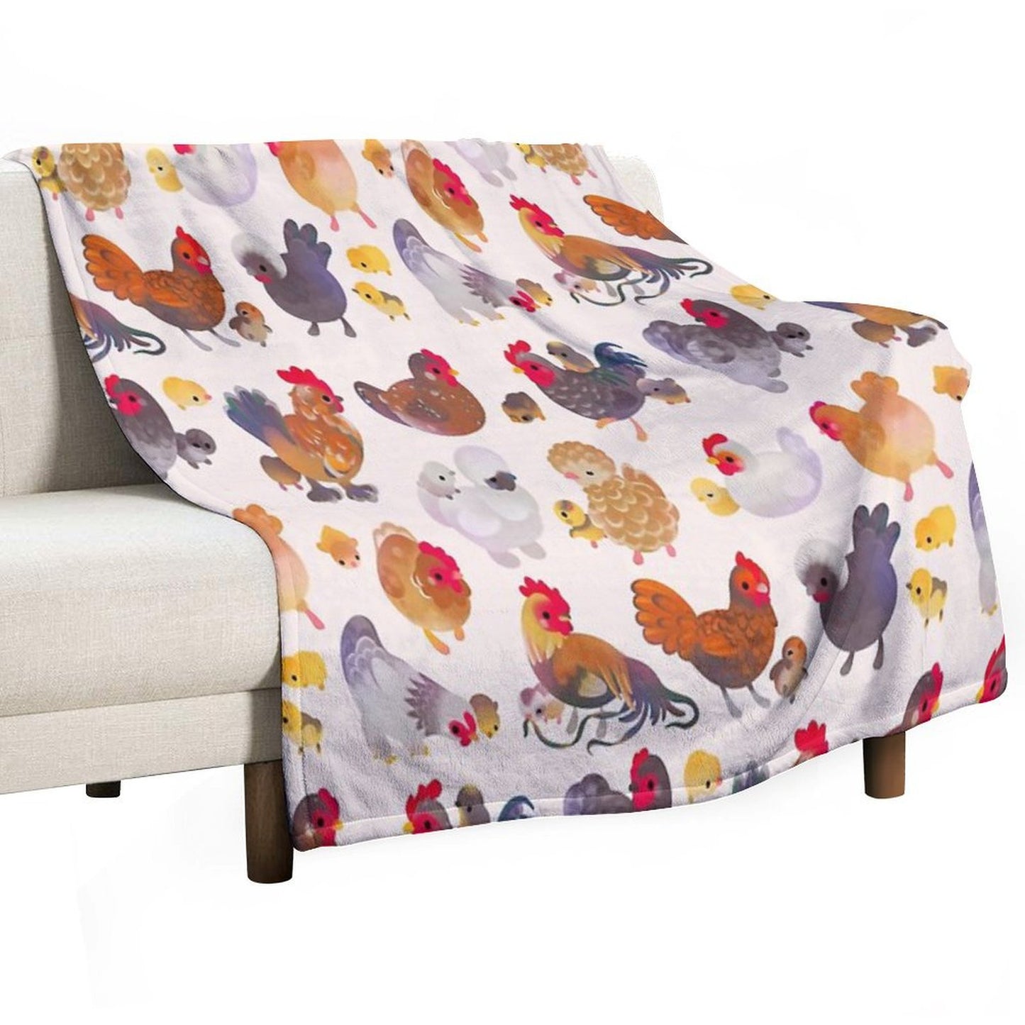 Chicken And Chick - Pastel Throw Blanket