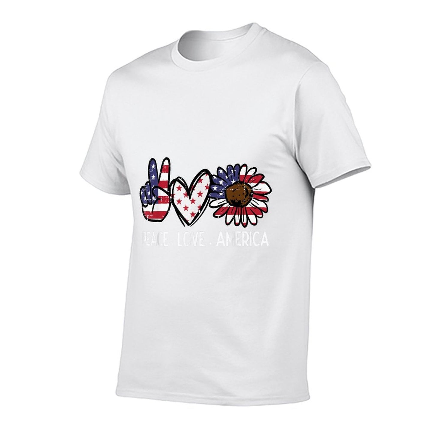 Peace Love America US Fourth Womens 4th Of July Patriot High-quality Stitching T-Shirt
