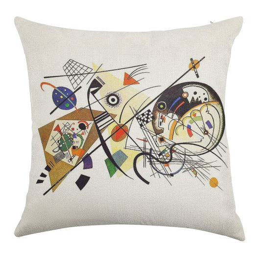 HD. Transverse Line (1923), by Wassily Kandinsky Linen Throw Pillow Cover
