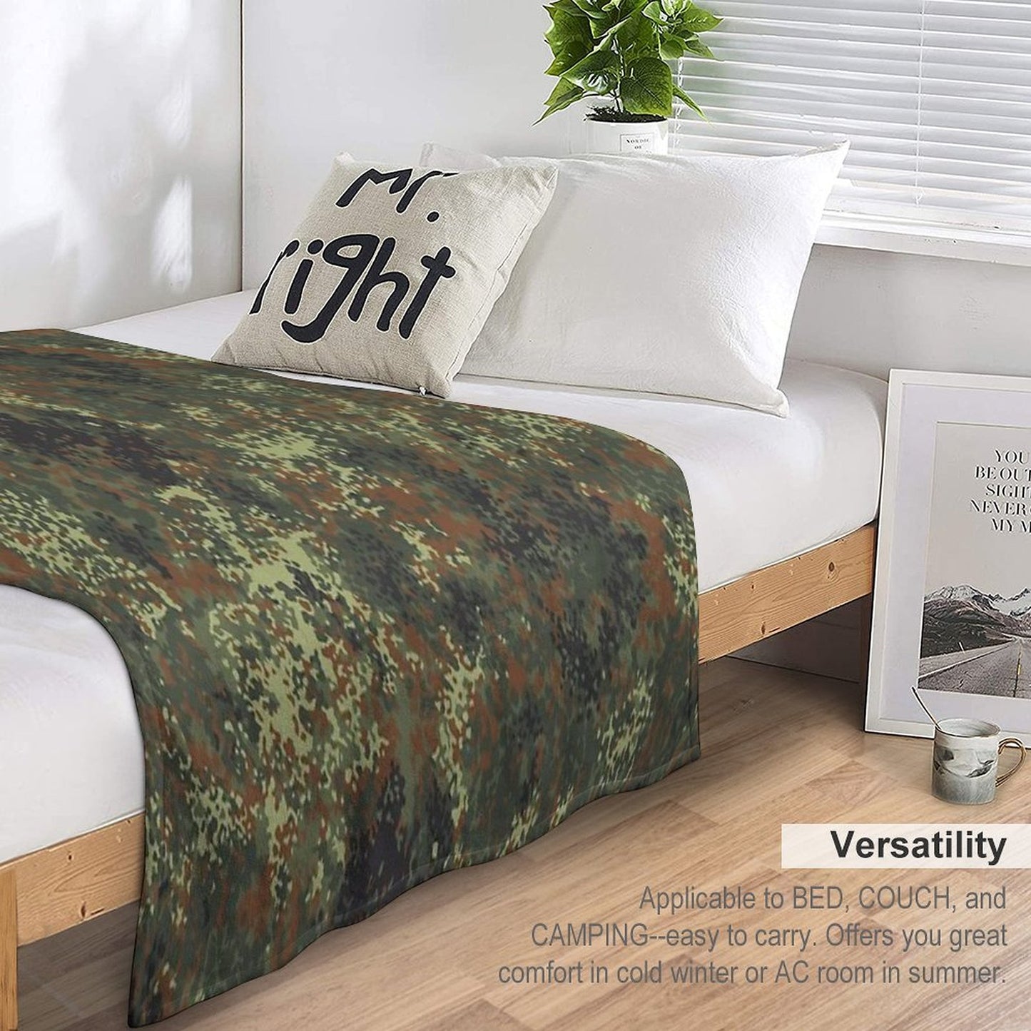 Flecktarn Camo Throw Blanket