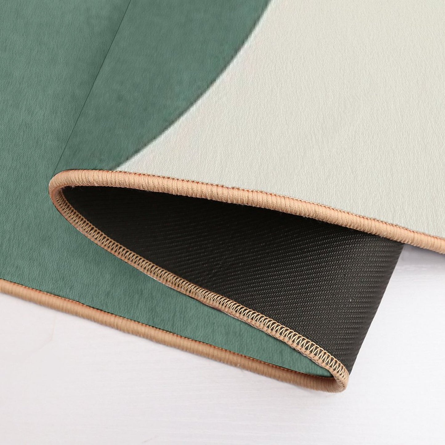 Half Circle Colorblock - Gold Green Bath Mat