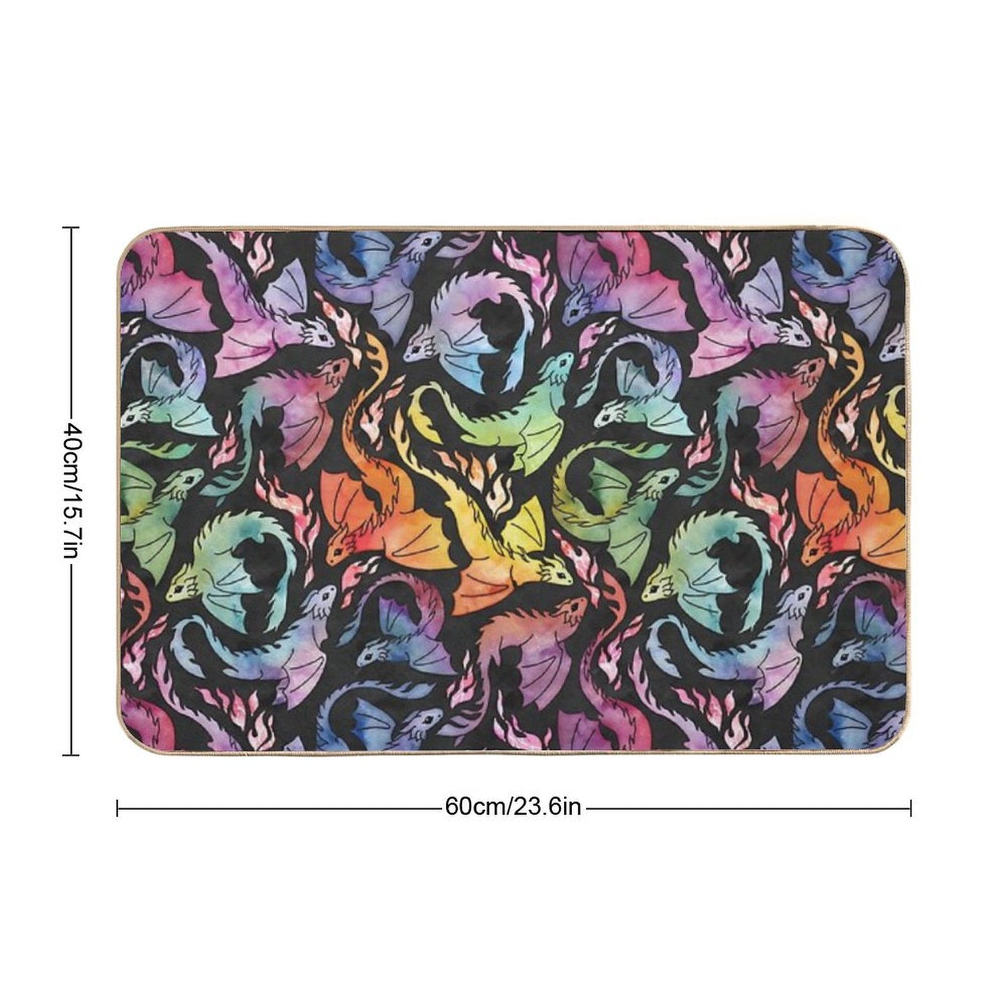 Dragon Fire Dark Rainbow Bath Mat