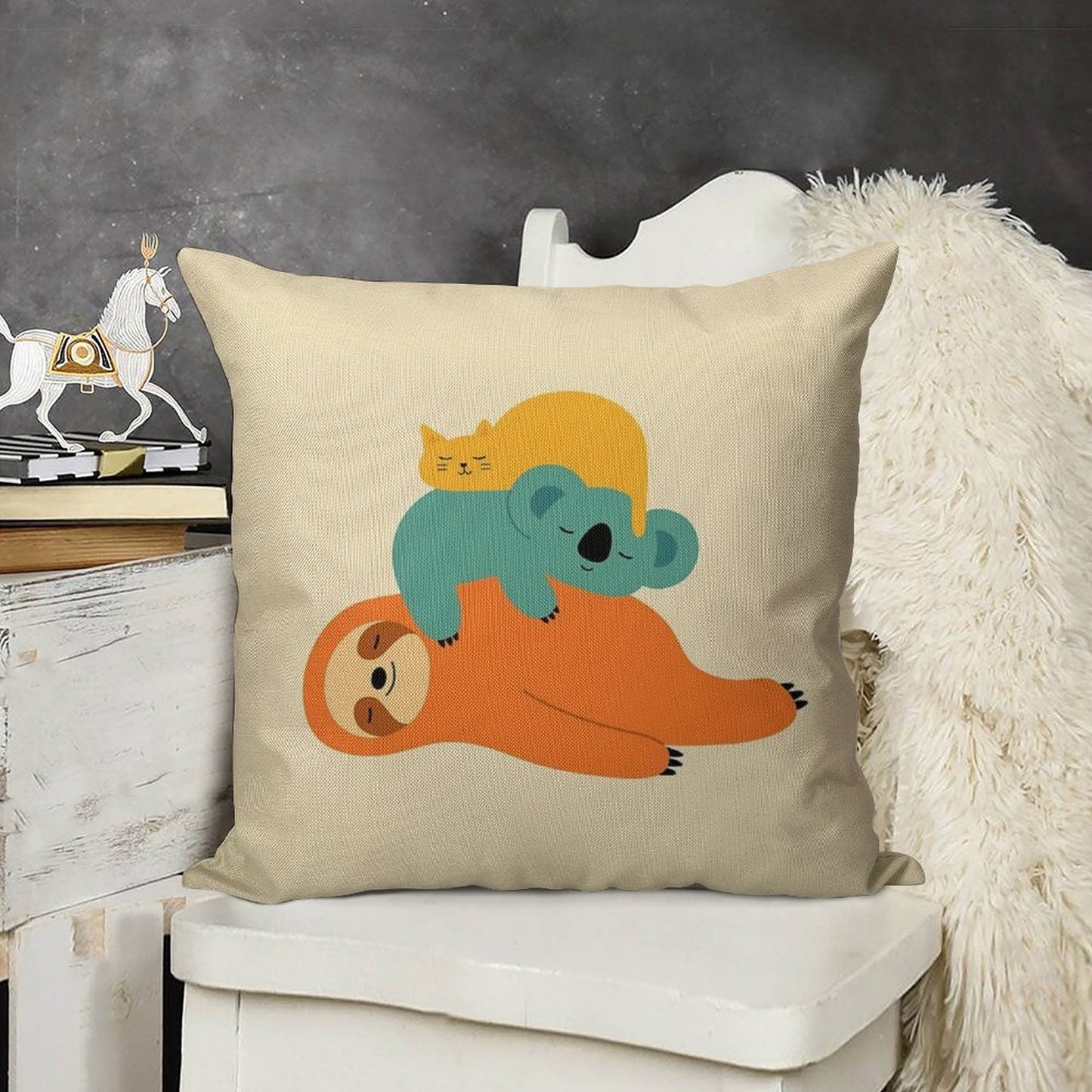 Being Lazy Linen Throw Pillow Cover