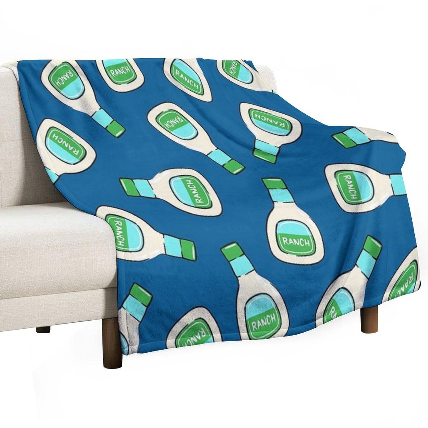 Ranch - Salad Dressing Bottle (blue) Throw Blanket