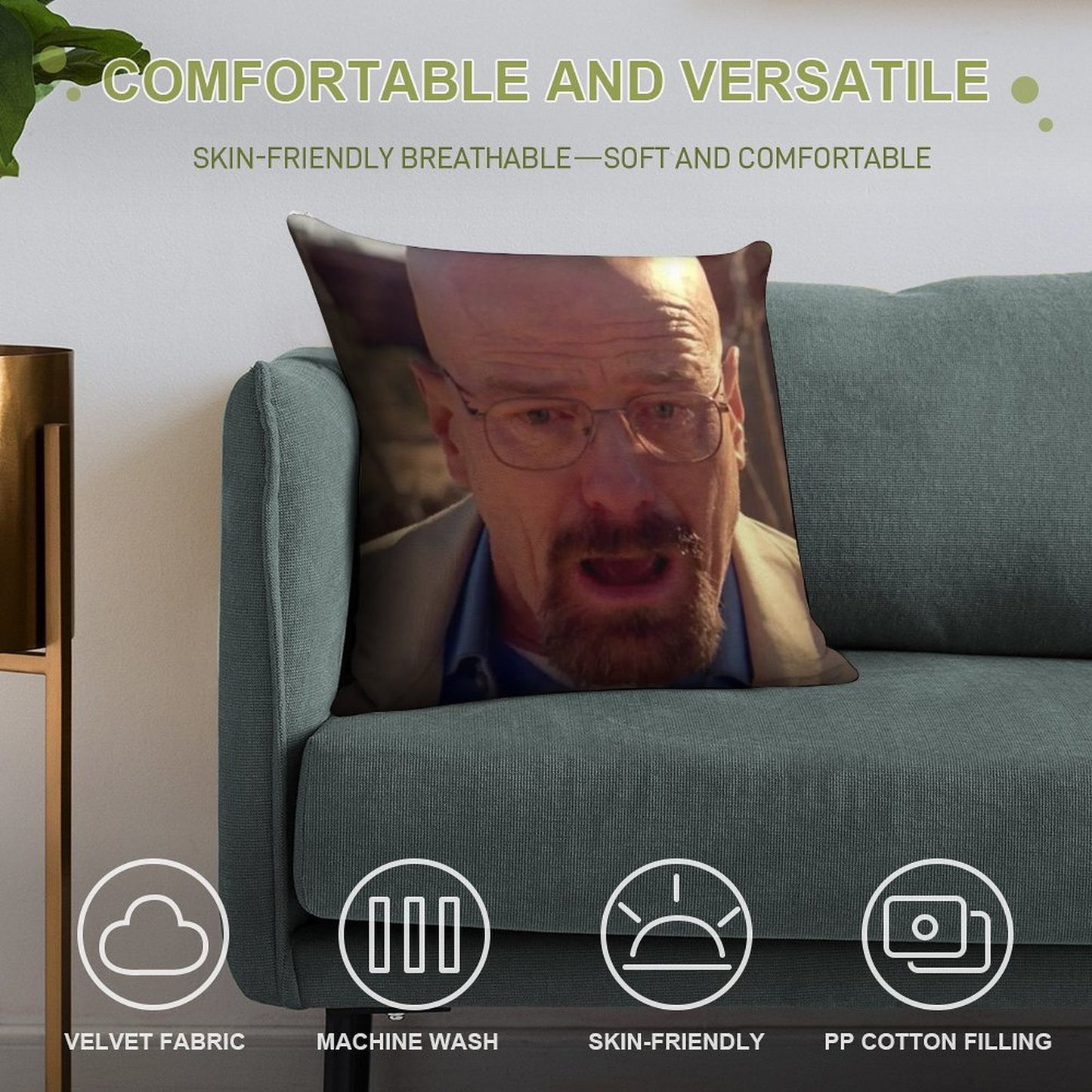 Walter White Meme Soft Bedroom Essential Throw Pillow