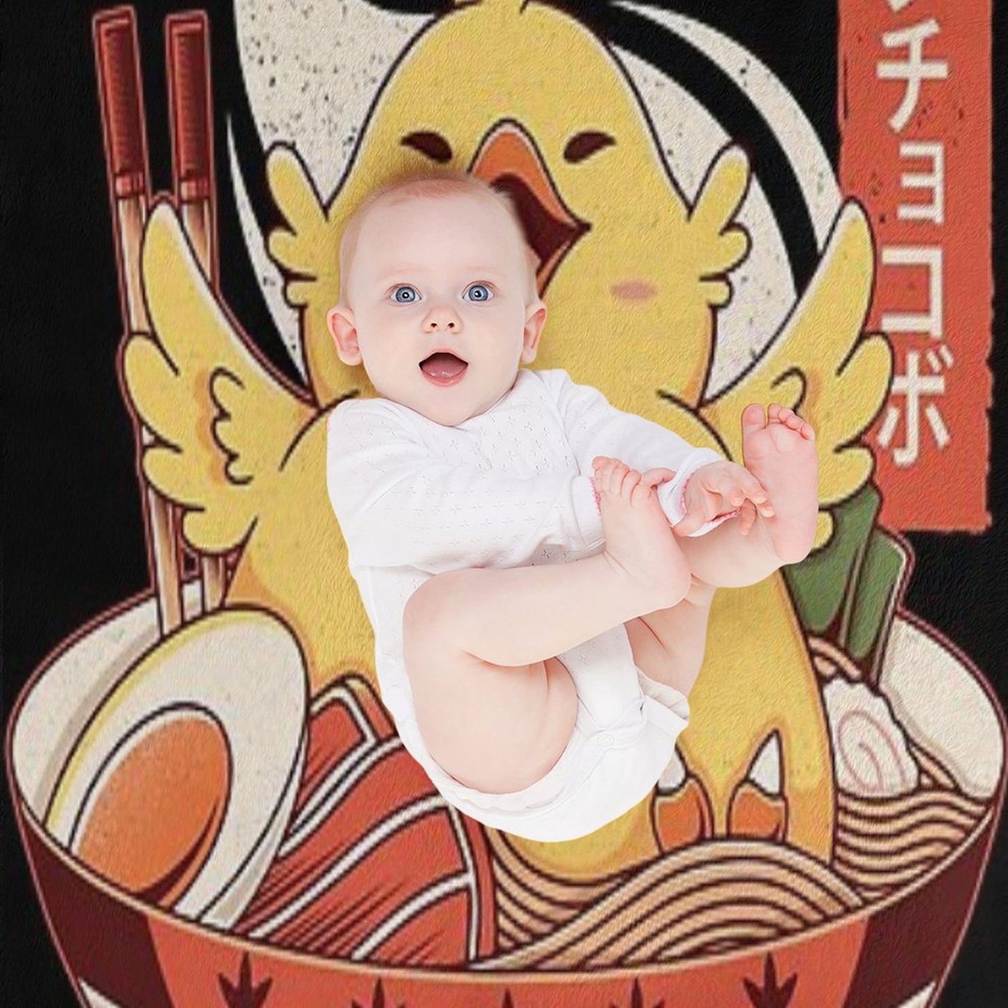 Fat Chocobo Ramen Throw Blanket