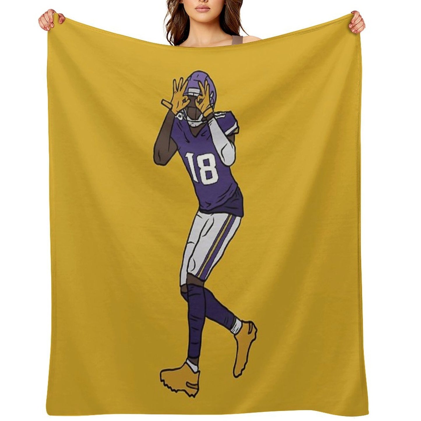 Justin Jefferson Celebration Throw Blanket
