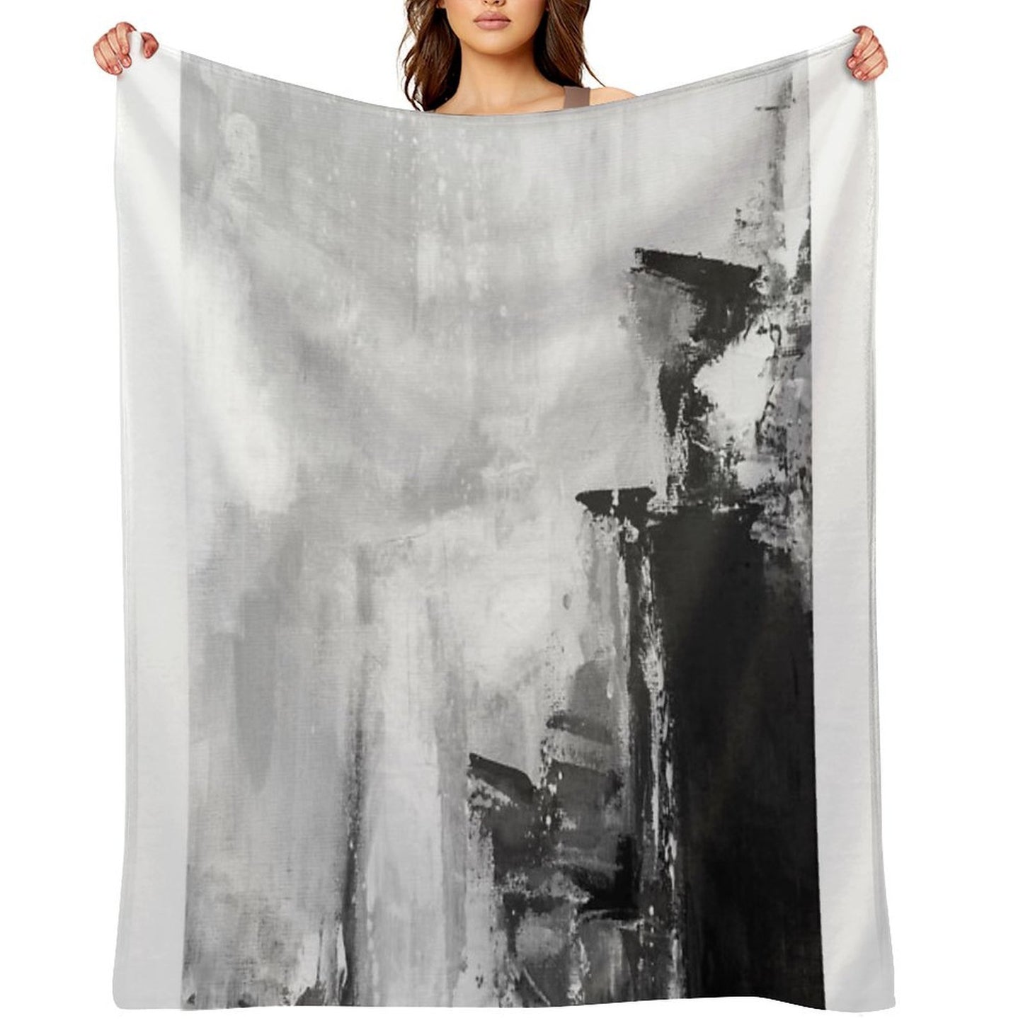 Gray Abstract Throw Blanket