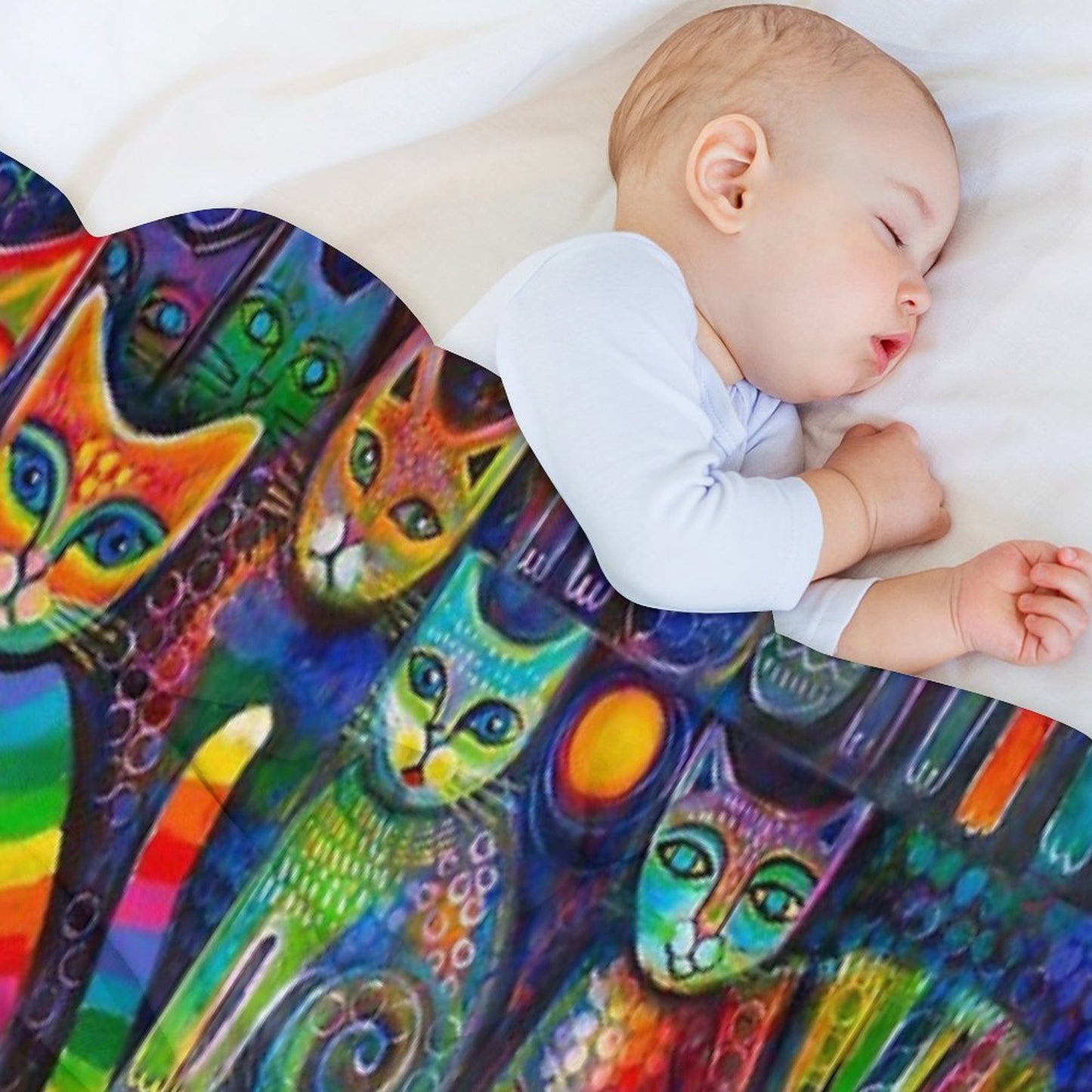 Rainbow Cats Acrylics Throw Blanket