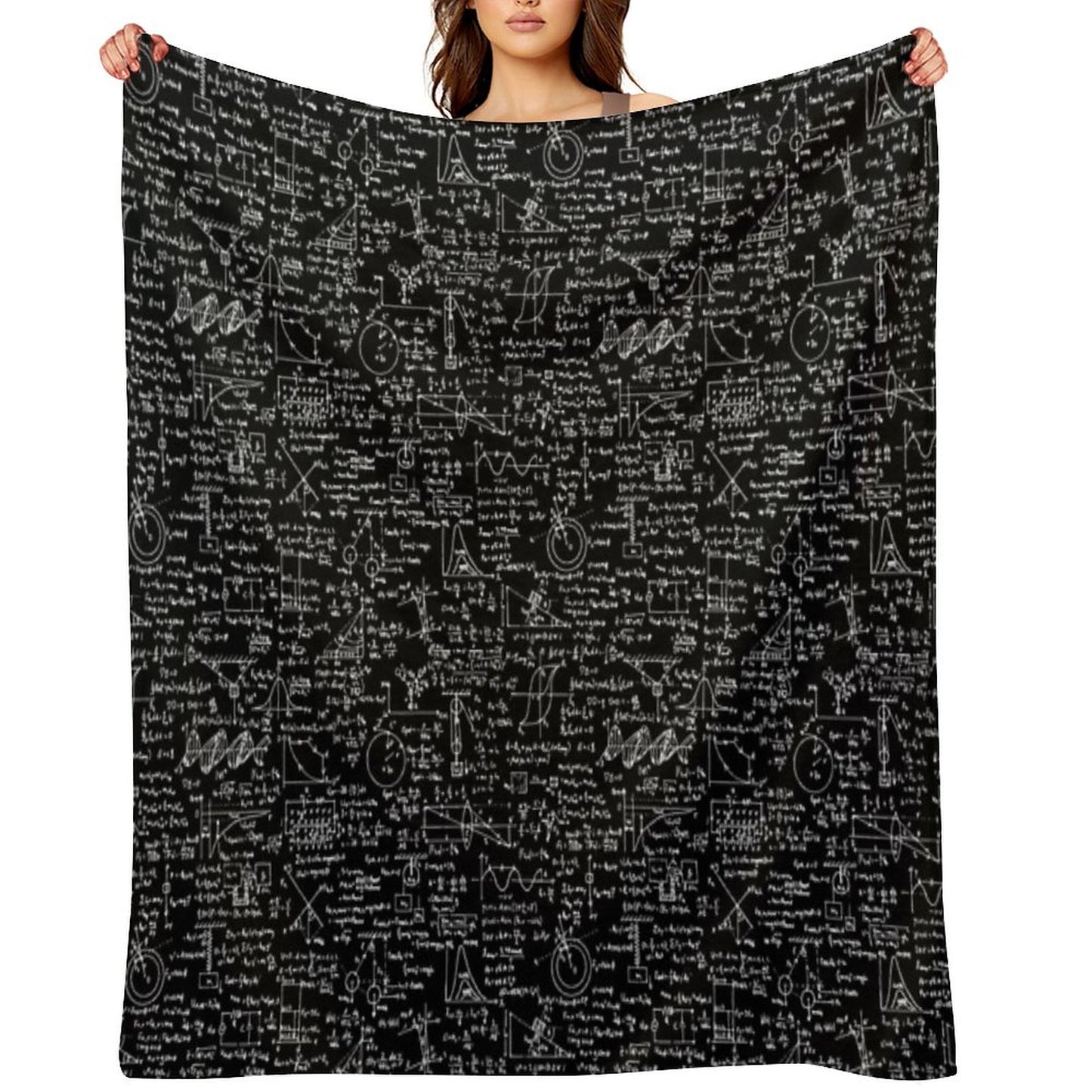 Physics Equations Black Throw Blanket