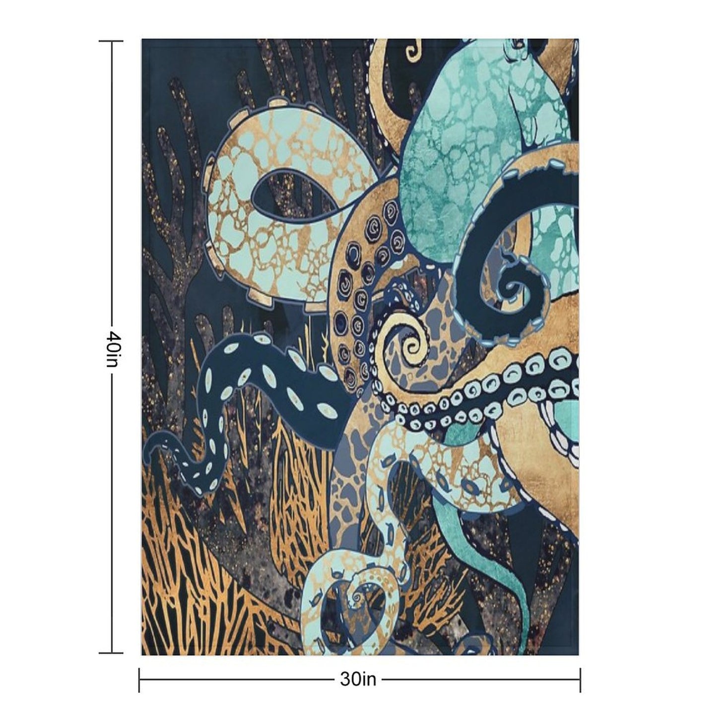 Metallic Octopus II Throw Blanket