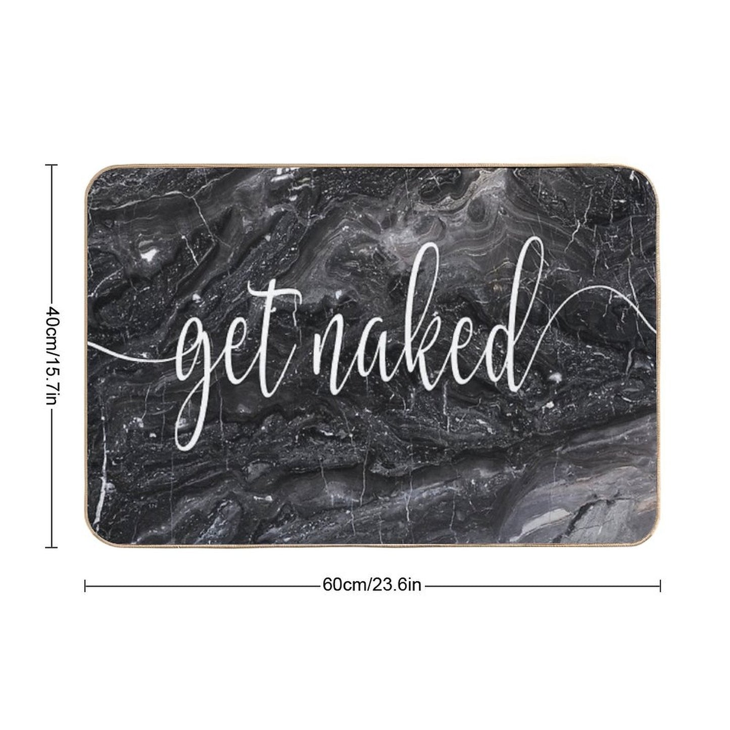 Get Naked Black Marble Bath Mat