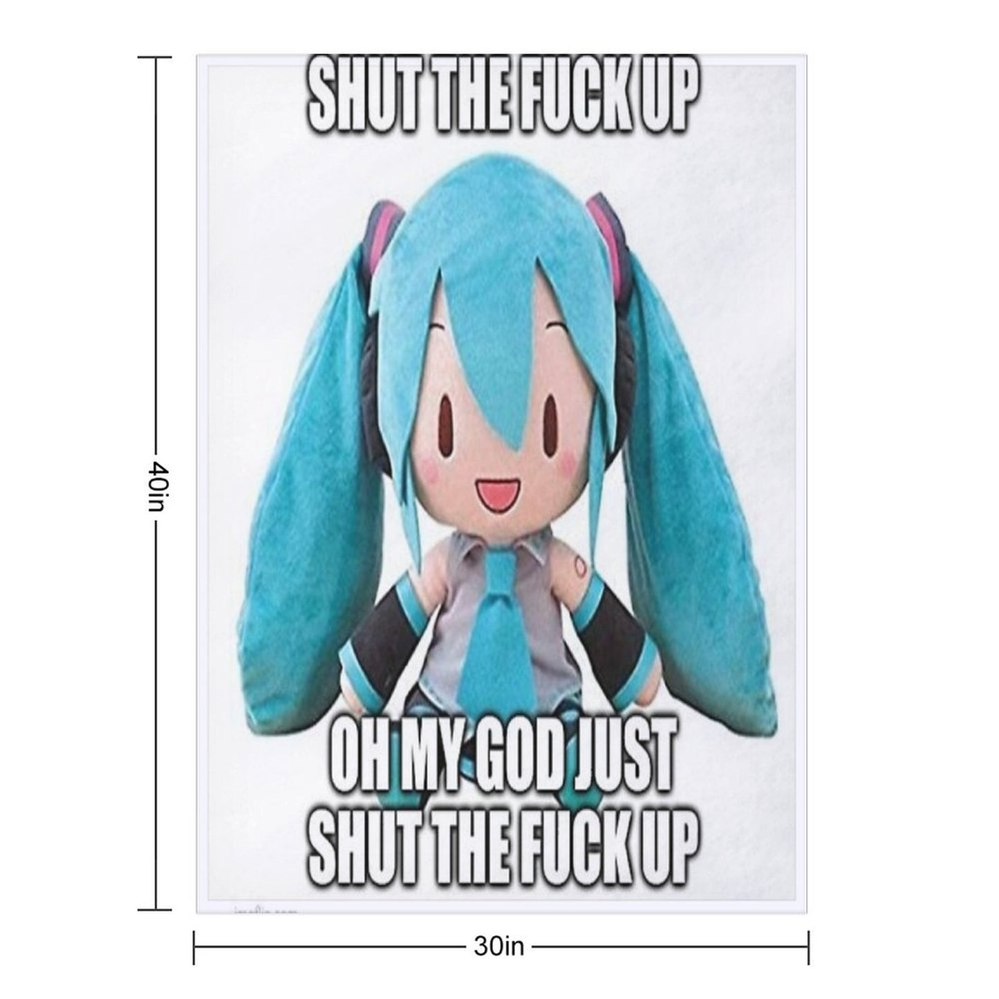 Hatsune Miku Plush Asks U 2 Cease Throw Blanket