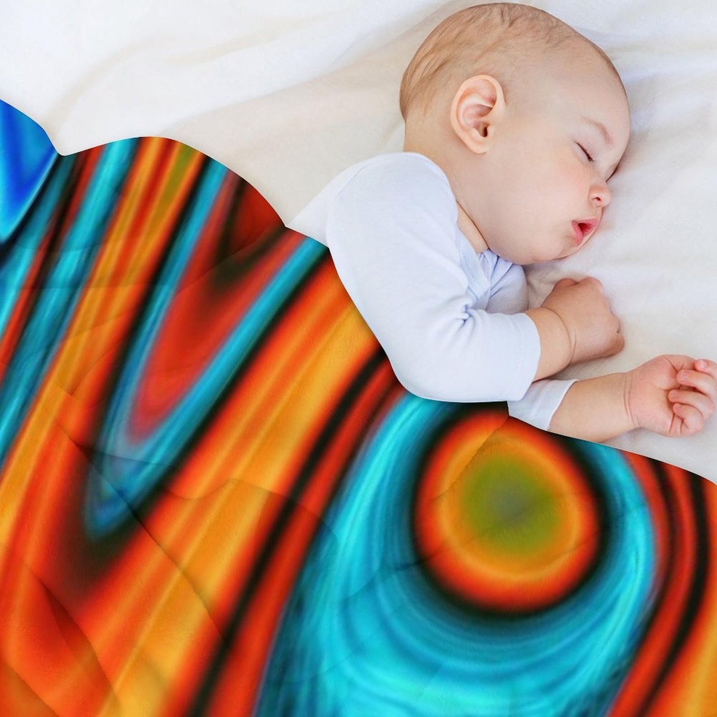 Vivid Modern Southwest Hipster Turquoise Orange Swirls Throw Blanket