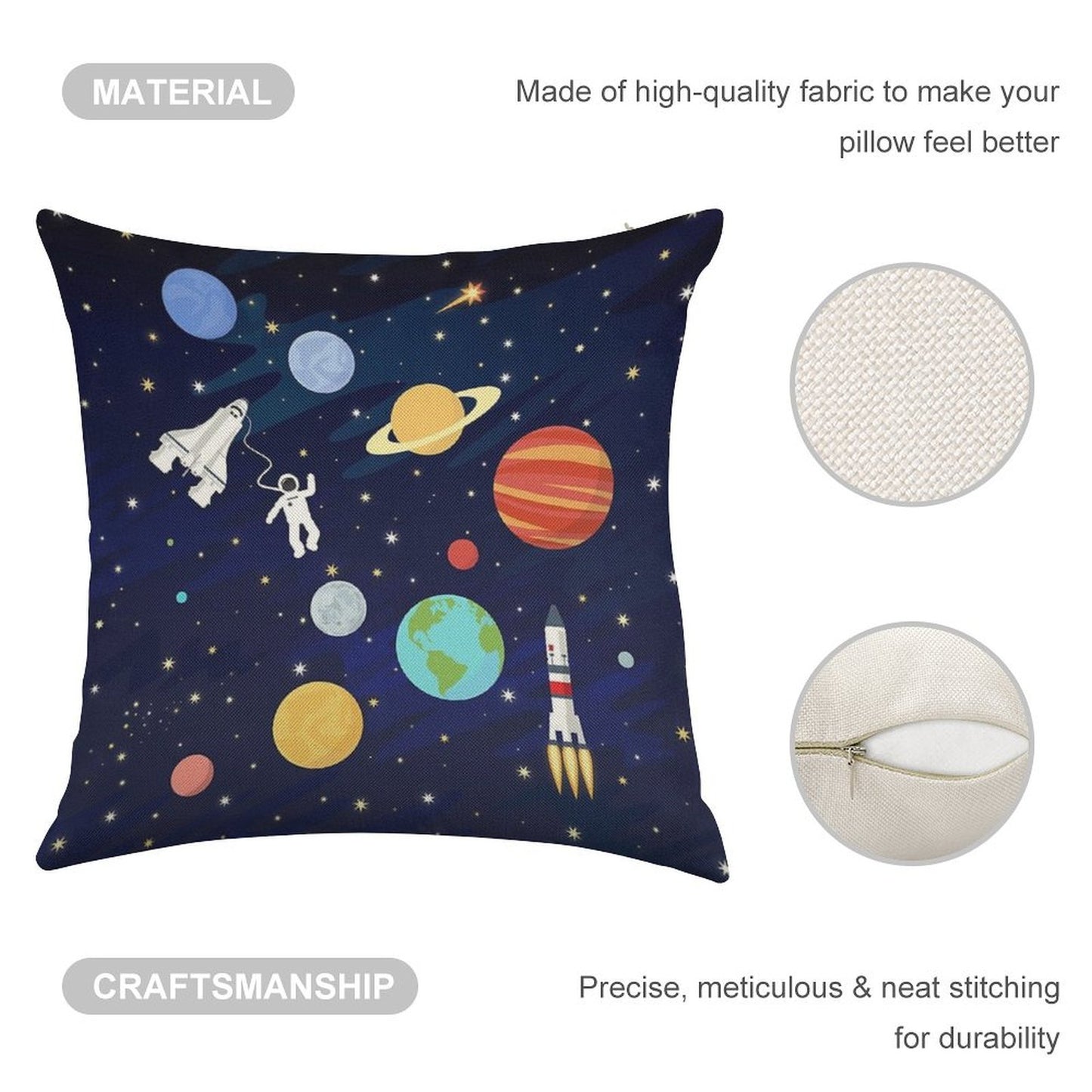 In Space Linen Throw Pillow Cover