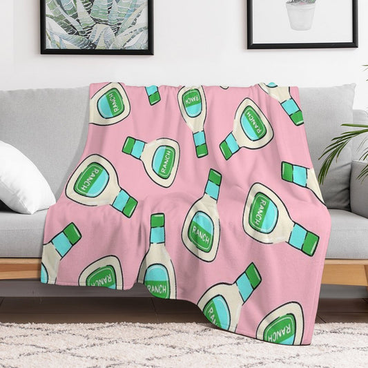 Ranch - Salad Dressing Bottle (pink) Throw Blanket