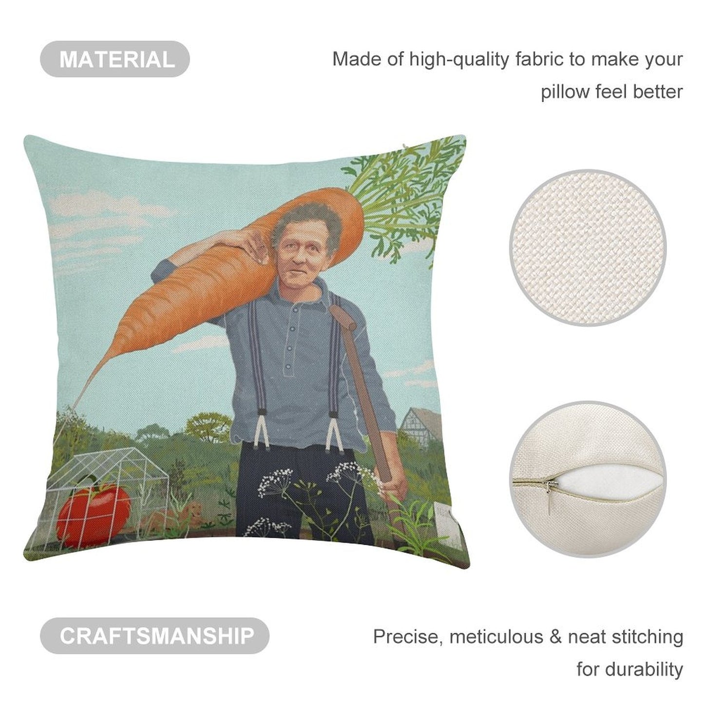Monty Don Linen Throw Pillow Cover